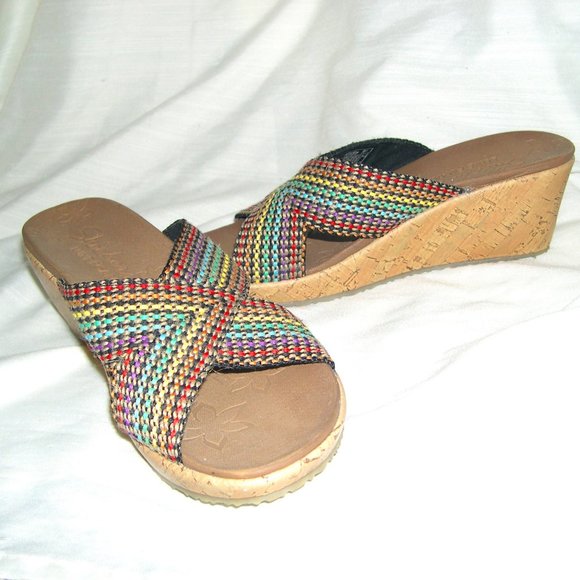 Skechers | Shoes | Skechers Luxe Foam 8 Cali Beverlee Cork Wedge | Poshmark